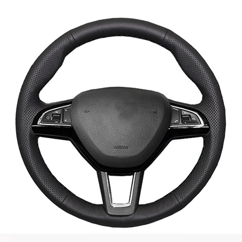 Skoda bőr kormányvédő – méretpontos, varrható kivitel Octavia Fabia Fabia Rapid - Image 3