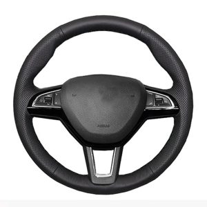 Skoda bőr kormányvédő – méretpontos, varrható kivitel Octavia Fabia Fabia Rapid