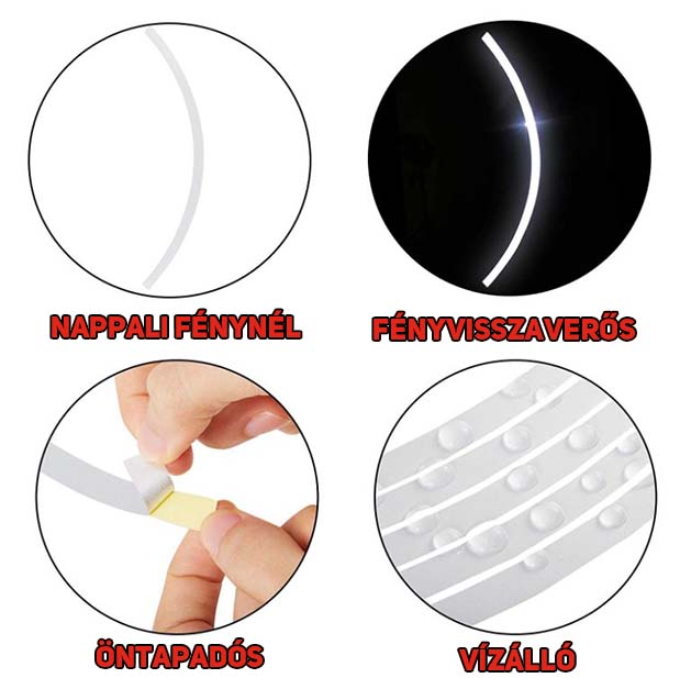 Felnicsík szett ezüst fehér -fényvisszaverős- - Image 5