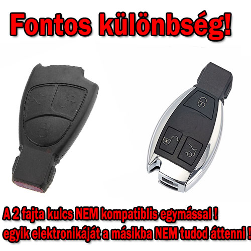 Mercedes kulcsház 3 gombos króm - Image 4