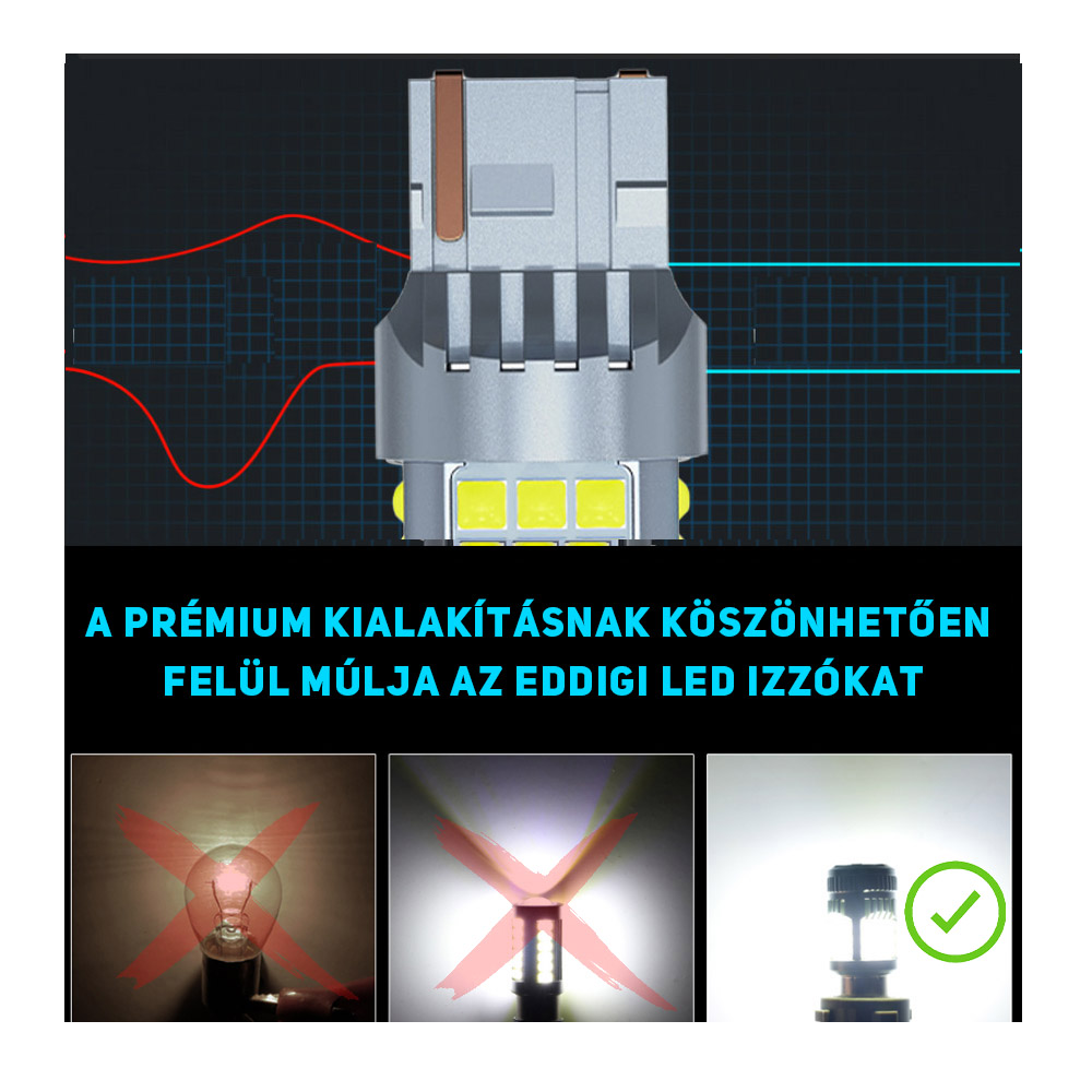 T20 W21W led CANBUS fehér 2db - Image 2