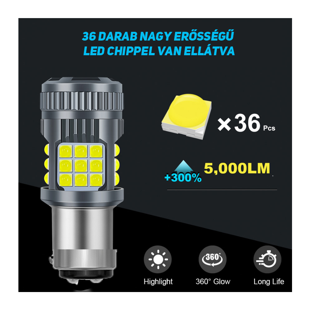 BAY15D led fehér CANBUS 2db - Image 6