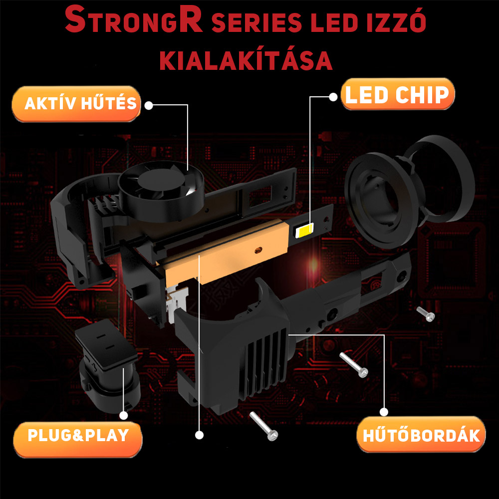 H8 Led izzó StrongR Series 2db - Image 2