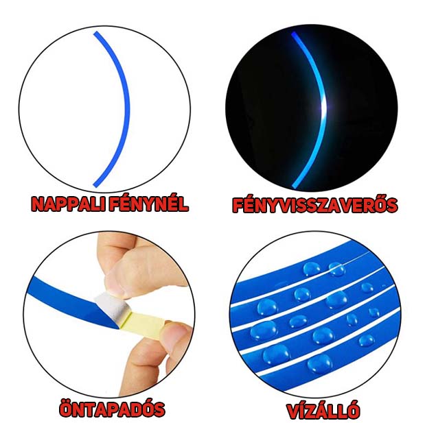 Felnicsík szett kék -fényvisszaverős- - Image 2