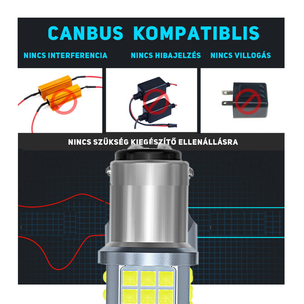 BAY15D led fehér CANBUS 2db - Image 3