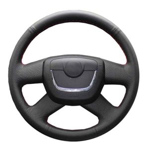 Skoda bőr kormányvédő – méretpontos, varrható kivitel Octavia Fabia Yeti