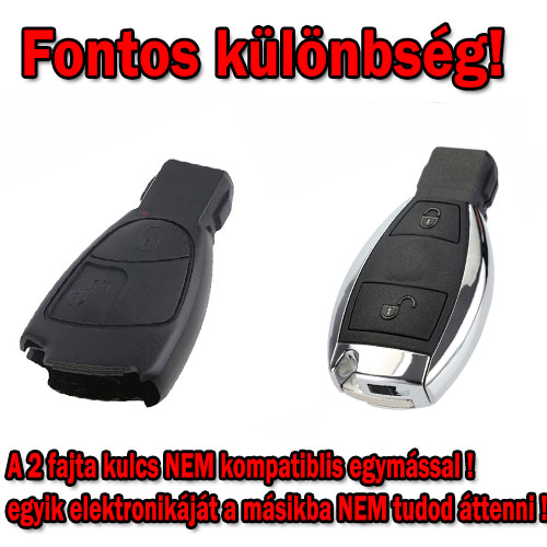 Mercedes kulcsház 2 gombos króm - Image 4