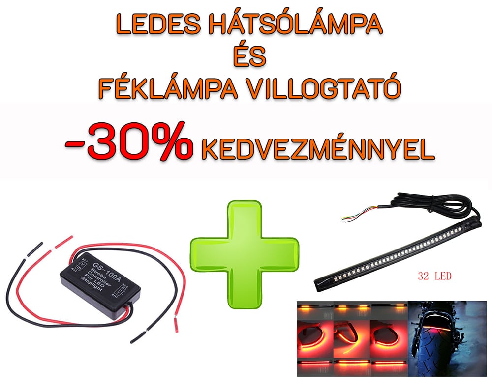 AKCIÓS ledes Motor lámpa és féklámpa villogtató csomag - Image 2