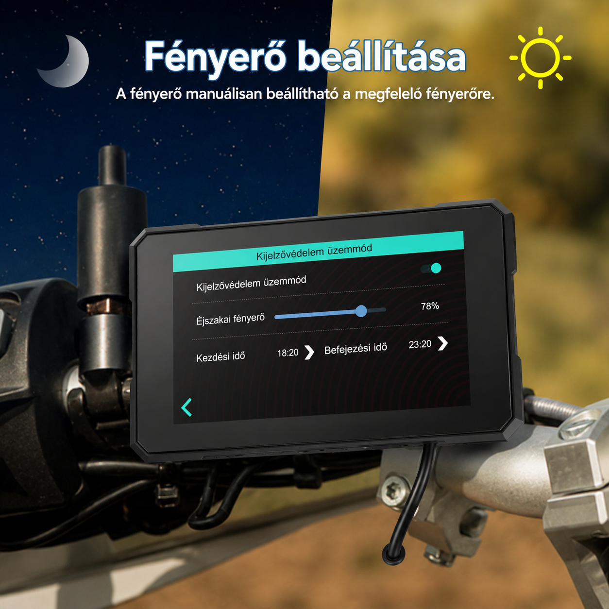 Motoros CarPlay kijelző 5" – Vezeték nélküli Apple CarPlay és Android Auto - Image 6