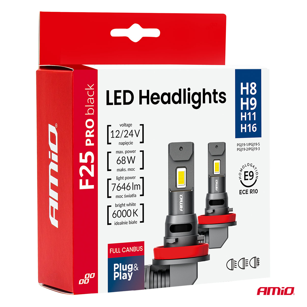 H11 LED F25 PRO BLACK Series – 12/24V FULL CANBUS - Image 3