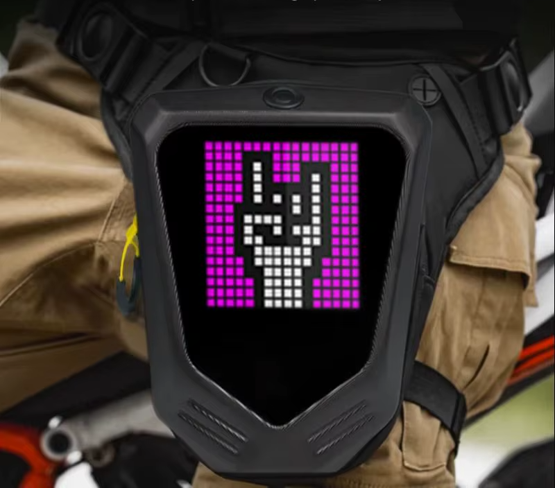 LED kijelzős motoros combtáska – Bluetooth APP vezérléssel, RGB kijelzővel - Image 9