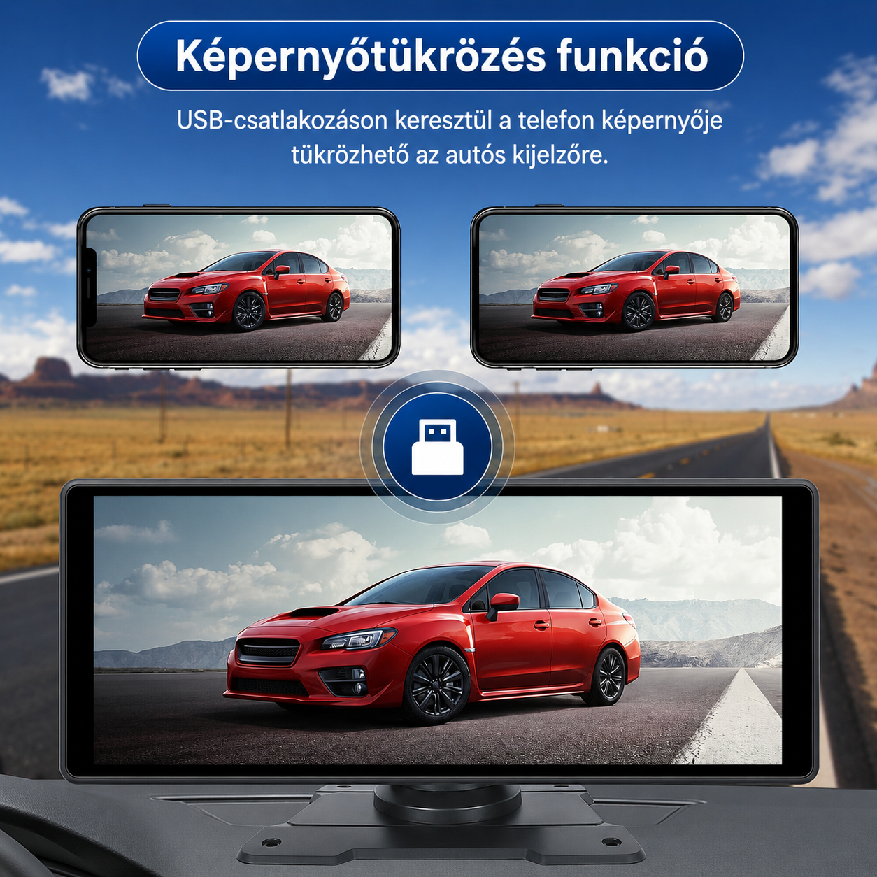 Magyar nyelvű Android Autó és CarPlay Multimédia rendszer - 12V - Image 2