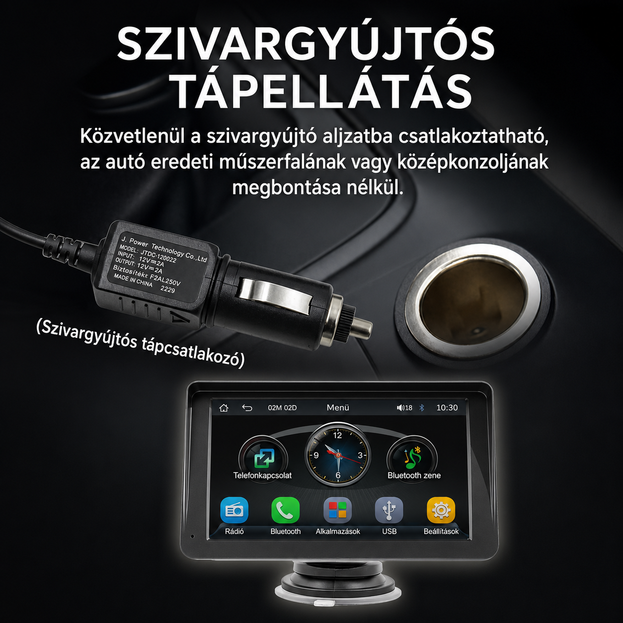 Magyar nyelvű Android Autó és CarPlay Multimédia rendszer - 12V - Image 3