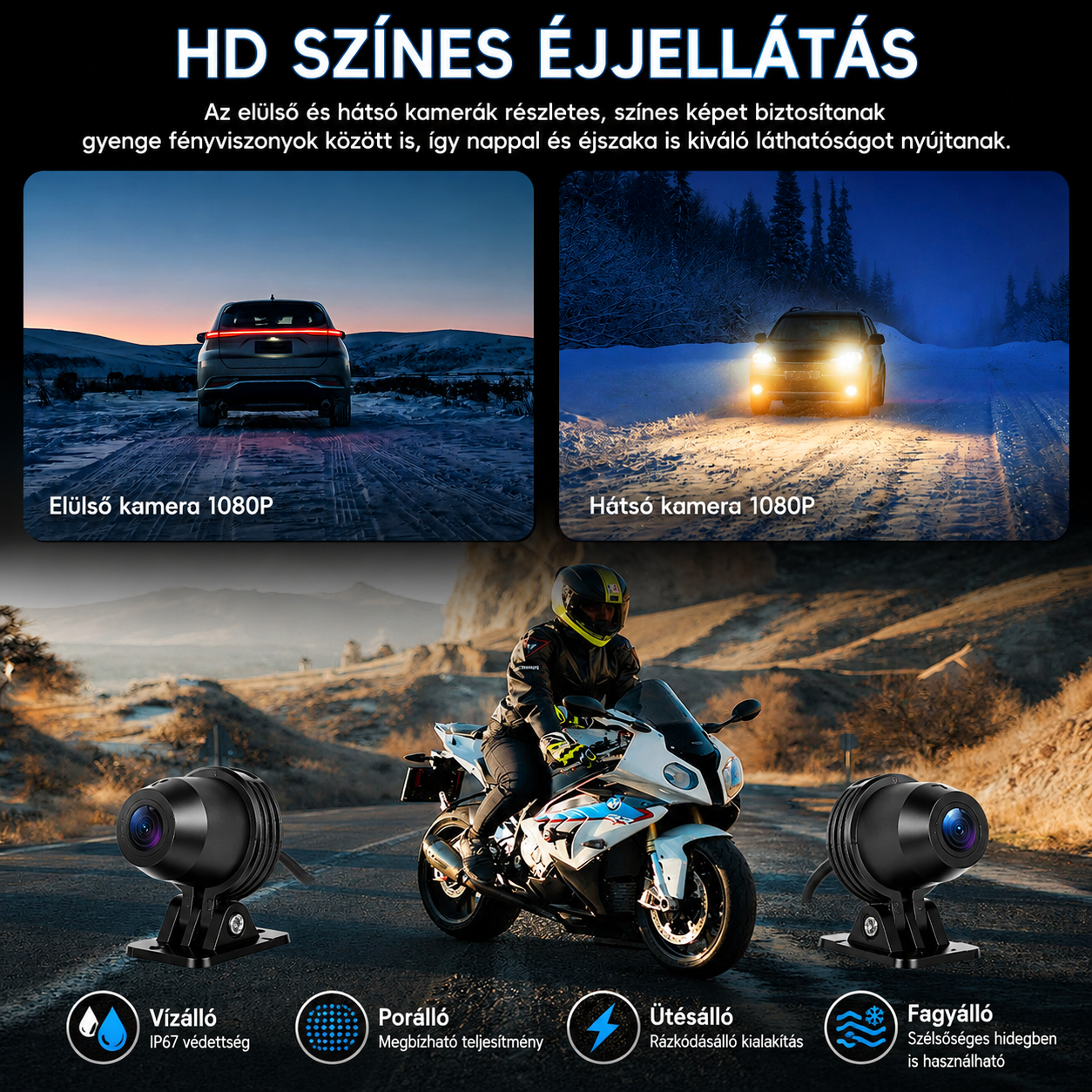 Motoros CarPlay kijelző 5" – Vezeték nélküli Apple CarPlay és Android Auto, első és hátsó kamerával - Image 11