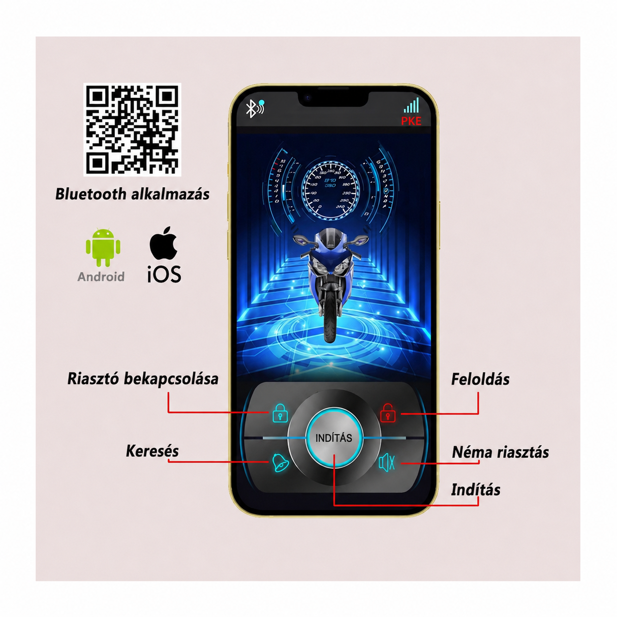 Motoros riasztó távirányítóval – Indításgátló és távoli motorindítás funkcióval - Image 3