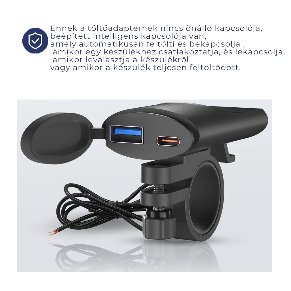 Motoros töltő USB és USB C porttal - Image 7