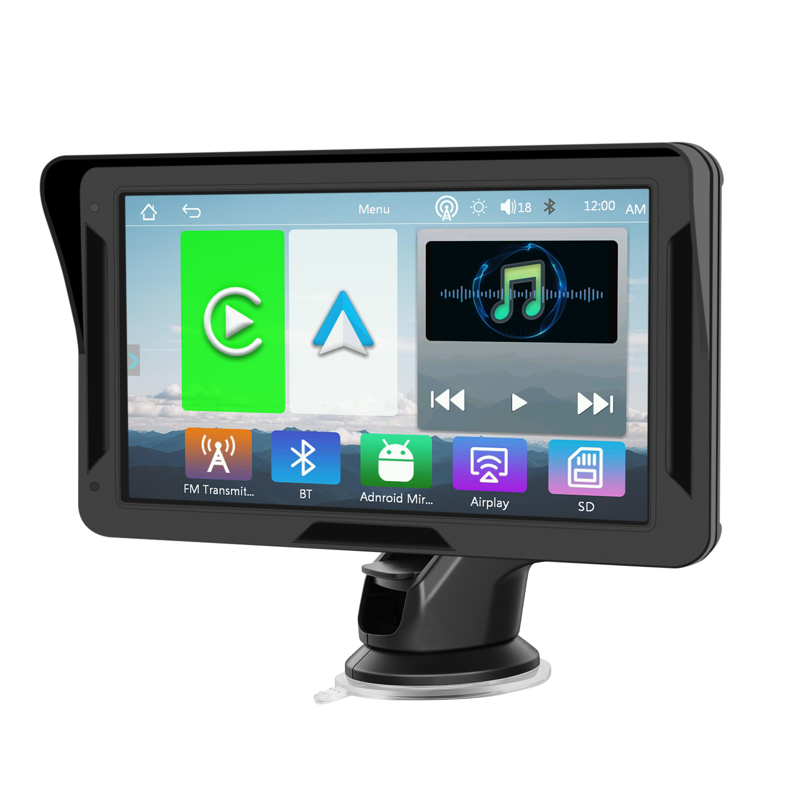 Autós CarPlay és Android Auto kijelző – magyar nyelvű 7" szélvédőre és műszerfalra