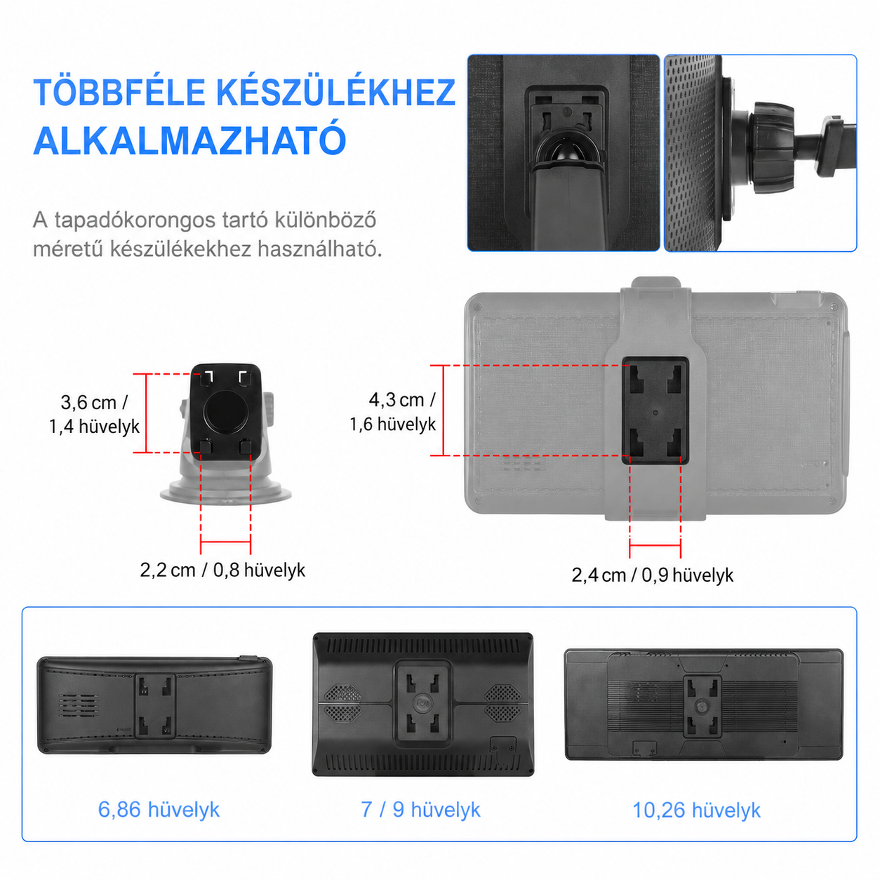 Autós CarPlay és Android Auto kijelző – magyar nyelvű 7" szélvédőre és műszerfalra - Image 6